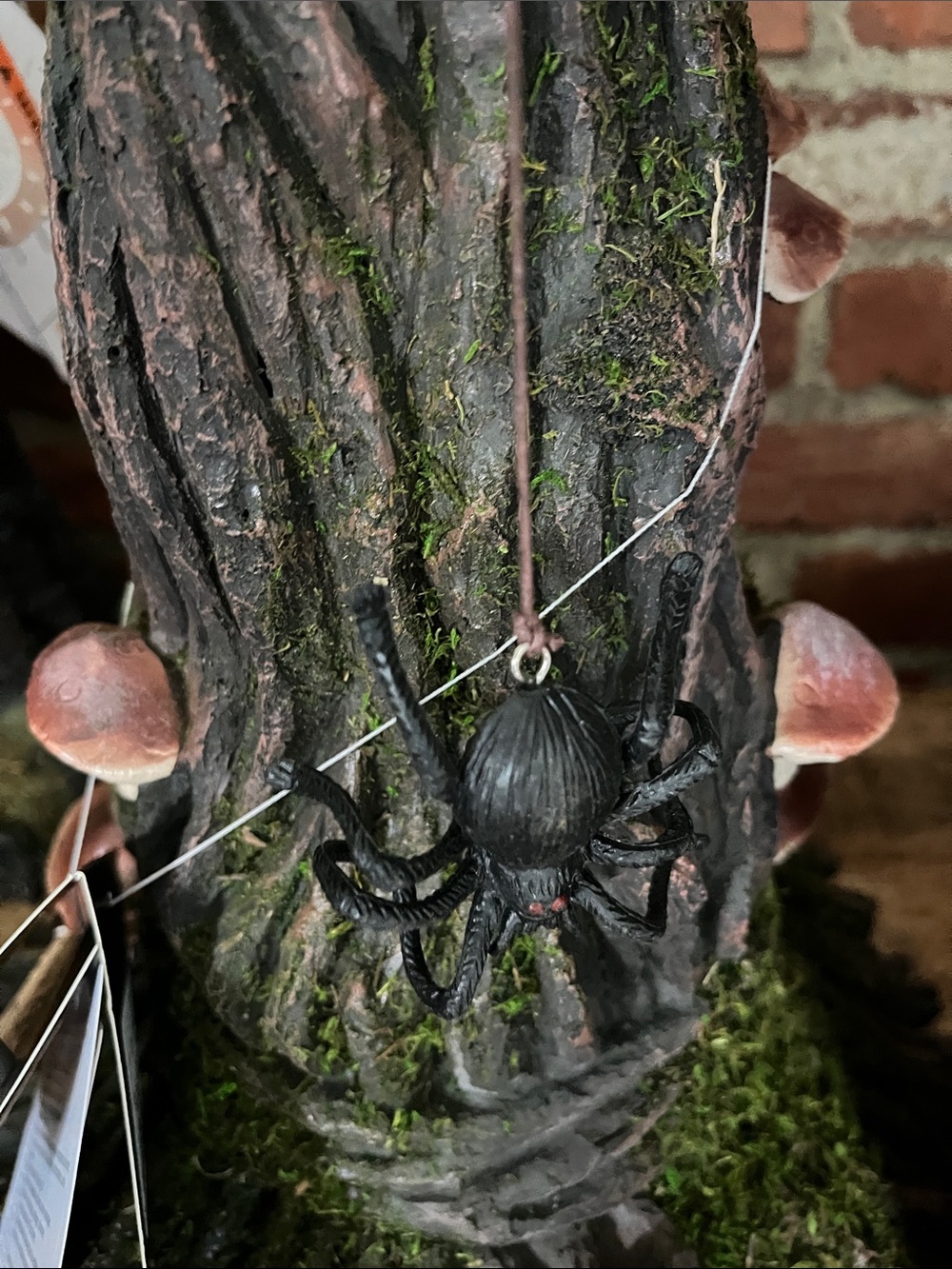 Woodland Mushroom Witch Hat Sculpture - Brown & Green Home Accent - Picture 10 of 13